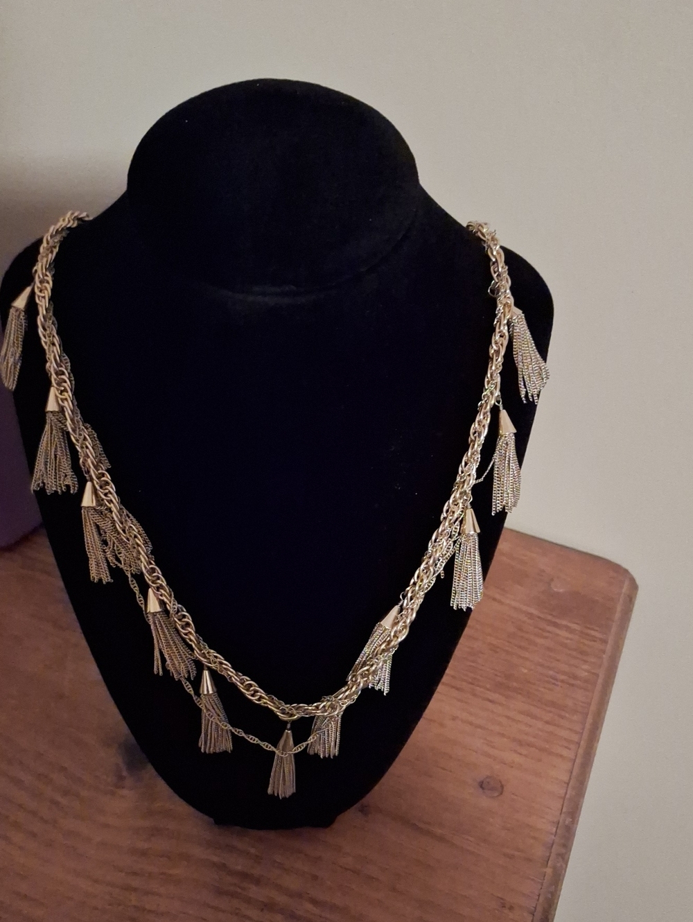 Ann Taylor Gold-Tone Layered Tassel Necklace